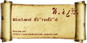 Wieland Árpád névjegykártya