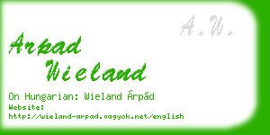 arpad wieland business card